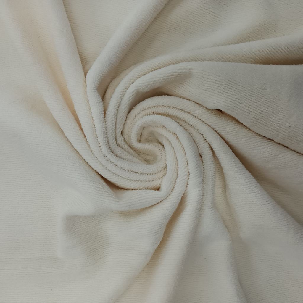 2055FIVORY-1.jpg D/SIDE POLYESTER TOWELLING (150CM)(IVORY) - Image 1