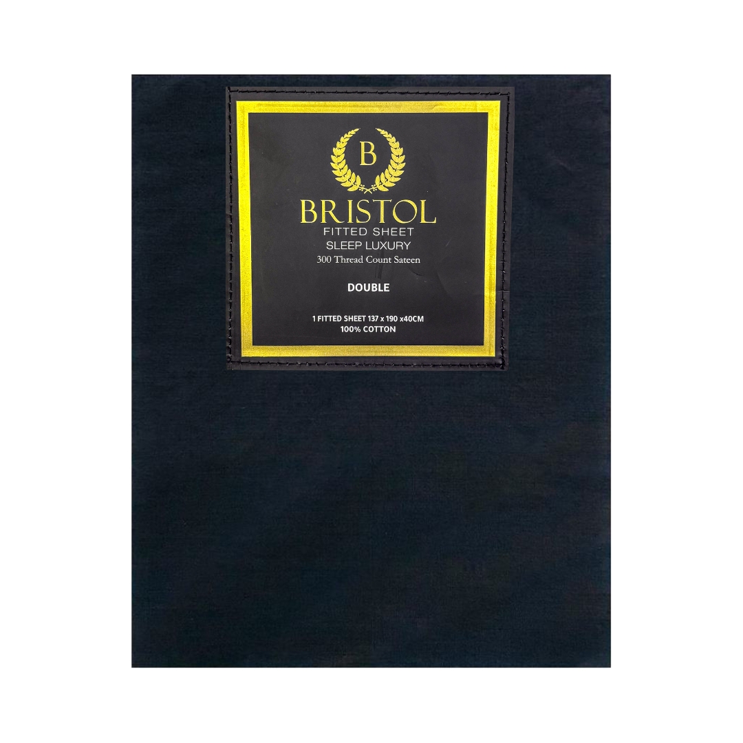 BG2DDFIS5FDG231.jpg FITTED SHEET T300 SATEEN 100% COTTON DOUBLE 137X190X40 DARK GREY - Image 1