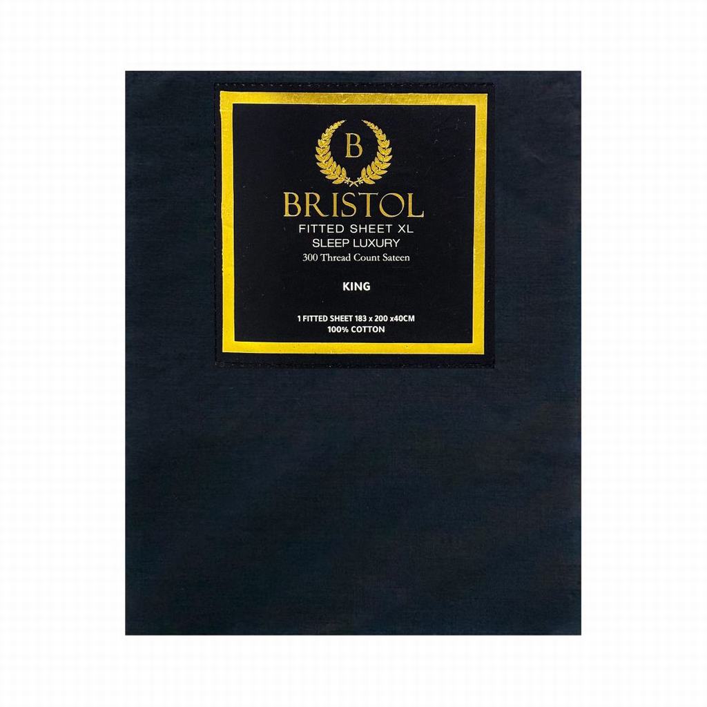 BG2DKFXL5FDG231.jpg FITTED SHEET T300 SATEEN 100% COTTON KING XL 183X200X40 DARK GREY - Image 1