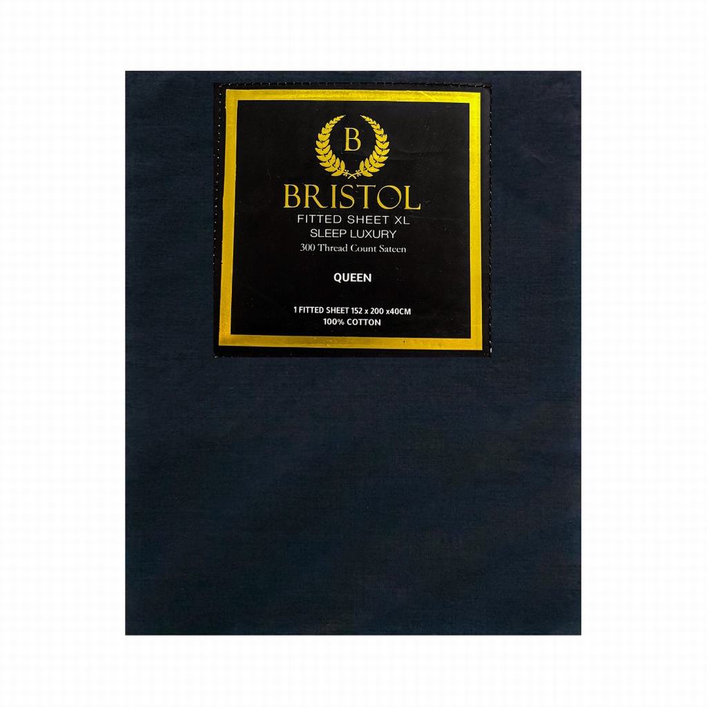 BG2DQFXL5FDG231.jpg FITTED SHEET T300 SATEEN 100% COTTON QUEEN XL 152X200X40 DARK GREY - Image 1