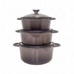 7 PCS CAST IRON COOKWARE SET GREY - Image 2