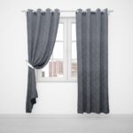 EMPORIO EYELET CURTAIN 225X220CM CHARCOAL - Image 2