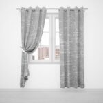 JENELLE LINED EYELET CURTAIN SILVER - Image 2
