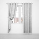 JENELLE LINED EYELET CURTAIN WHITE - Image 2
