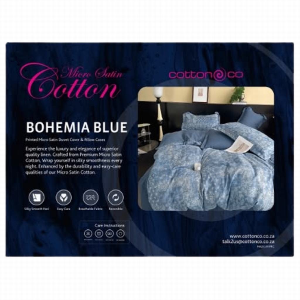 MSDDC5FBB231-1.jpg MICRO SATIN DUVET COVER DOUBLE - BOHEMIA BLUE - Image 1