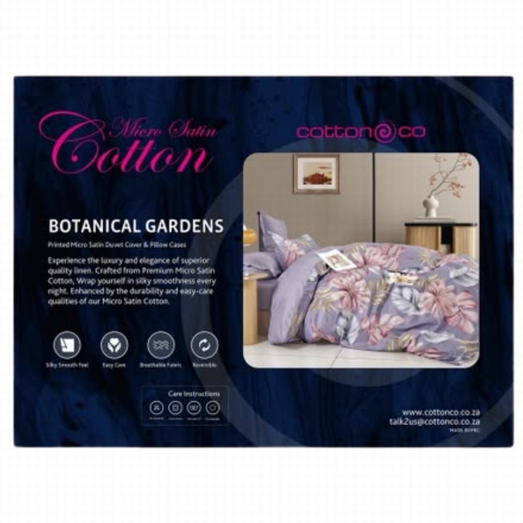MSDDC5FBG231-1.jpg MICRO SATIN DUVET COVER DOUBLE - BOTANICAL GARDENS - Image 1
