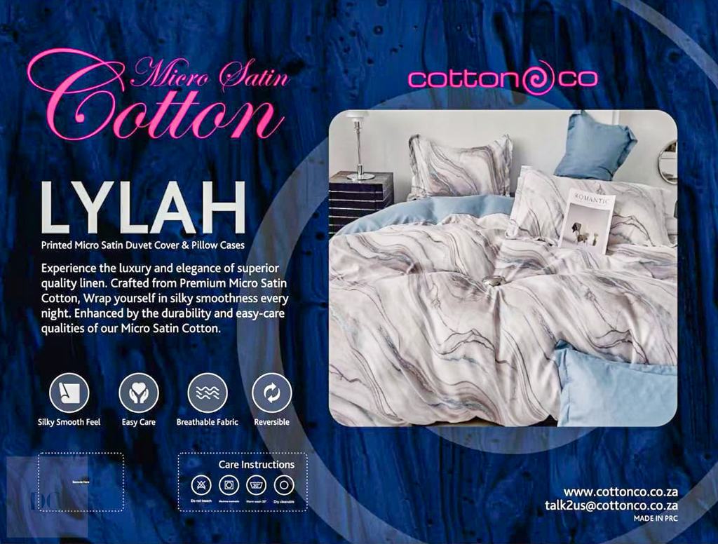 MSDDC5FLY231-1.jpg MICRO SATIN DUVET COVER DOUBLE - LYLAH - Image 1