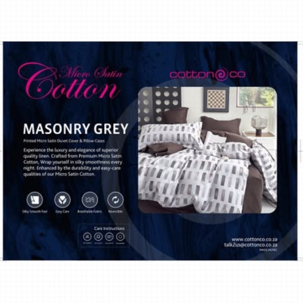 MSDDC5FMG231-1.jpg MICRO SATIN DUVET COVER DOUBLE - MASONARY GREY - Image 1