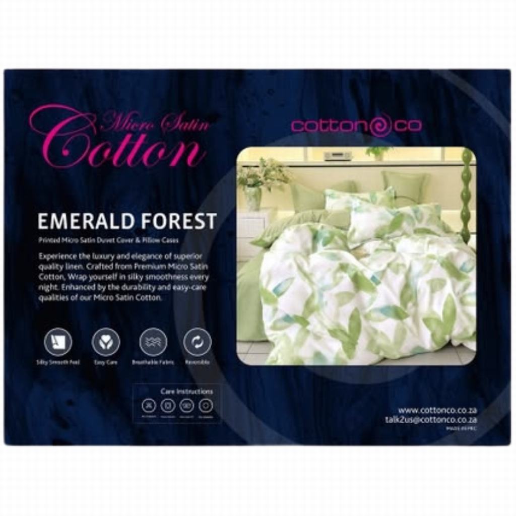 MSQDC5FEF231-1.jpg MICRO SATIN DUVET COVER QUEEN - EMERALD FOREST - Image 1