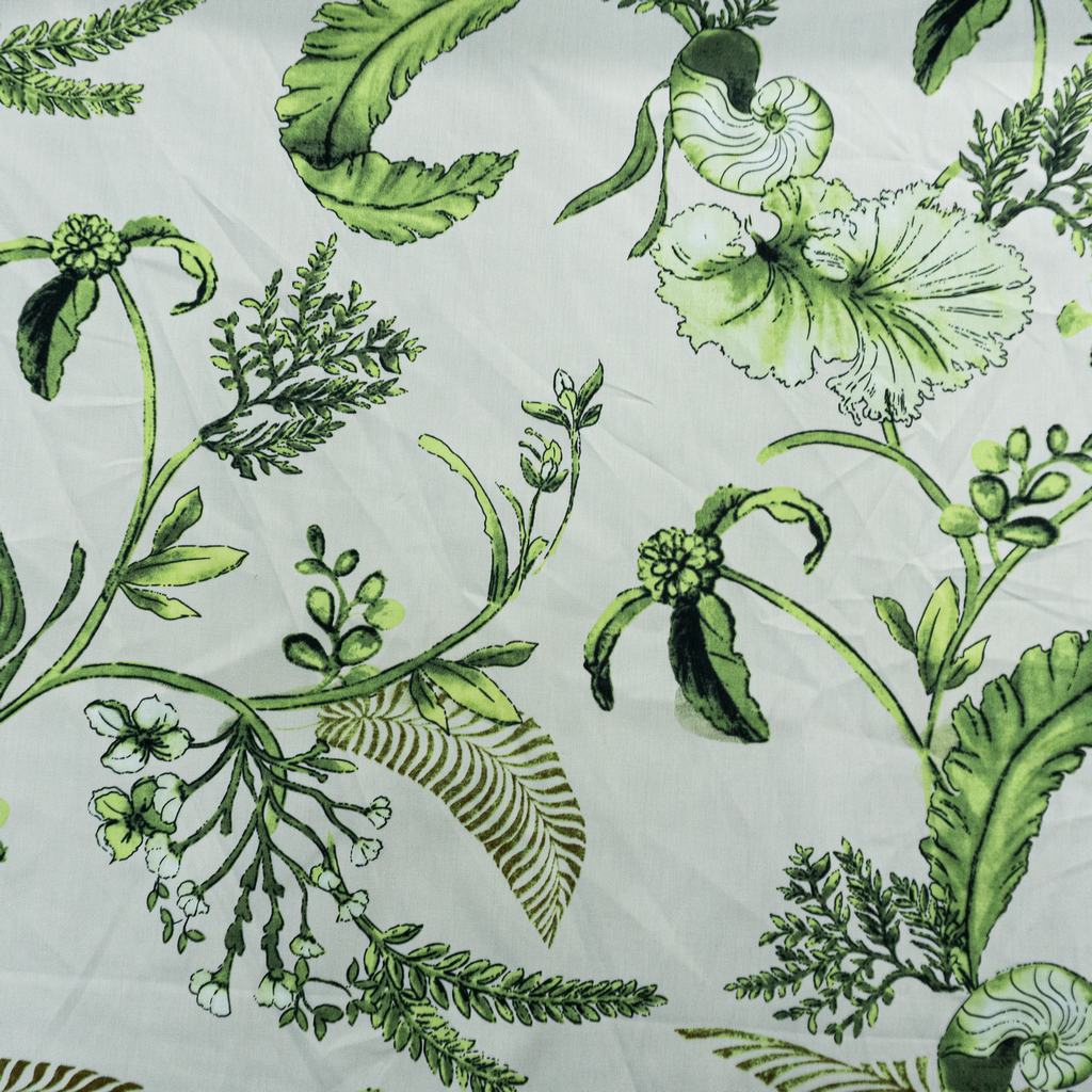S232D475F7231.jpg PRINTED COTTON POPLIN- CREAM/GREEN - Image 1