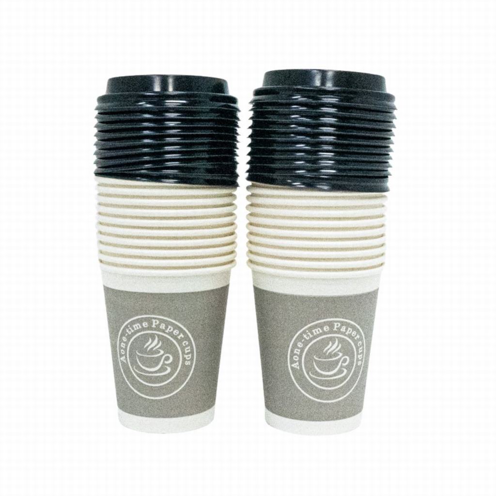 TT2D3231231.jpg PAPER CUPS WITH LID 250ML 20PC - Image 1