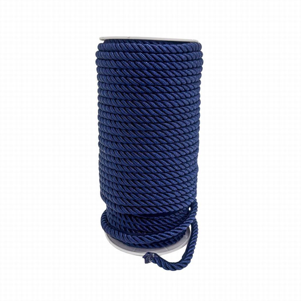 0692D1455FN231.jpg TWISTED LIP CORD 7MM 30M NAVY - Image 1