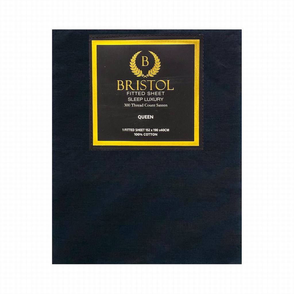 BG2DQFIS5FDG231.jpg FITTED SHEET T300 SATEEN 100% COTTON QUEEN 152X190X40 DARK GREY - Image 1