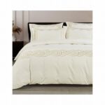 CHRISTY T400 SUPER KING DUVET COVER CREAM/STONE - Image 2