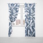 PASTE PRINT CURTAINS LINED EYELET 200X225 - CHARCOAL - Image 2