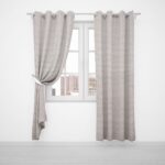 DALIA TEXTURED SHEER EYELET CURTAIN BEIGE - Image 2