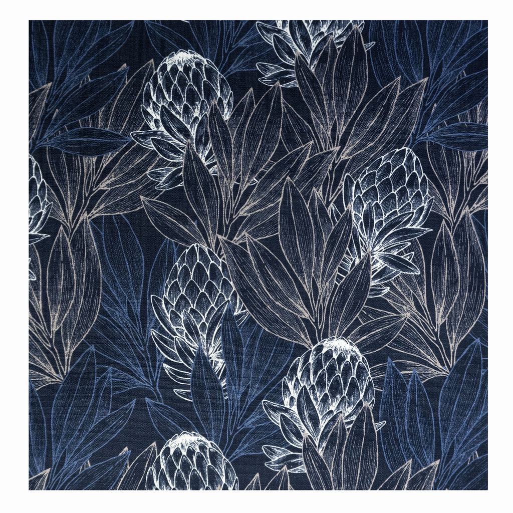 LC2DSG5F3231-1.jpg 140CM SECRET GARDEN LINEN PROTEA FOREST NAVY - Image 1