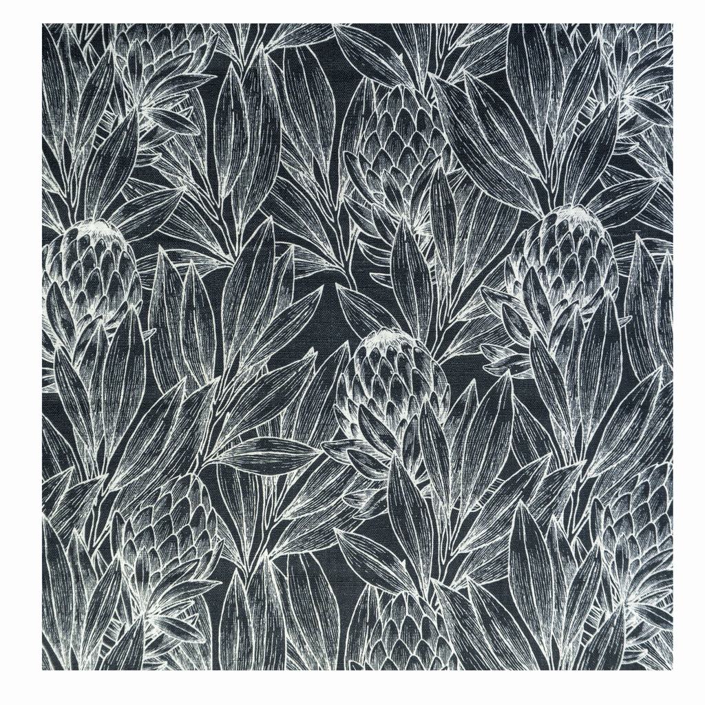 LC2DSG5F6231-1.jpg 140CM SECRET GARDEN LINEN PROTEA FOREST CHARCOAL - Image 1