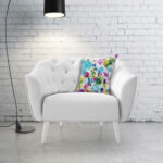 60 X 60 FLORAL TEXTURED SCATTER COVER + INNER-HAYWARD ROSEBUD - Image 2