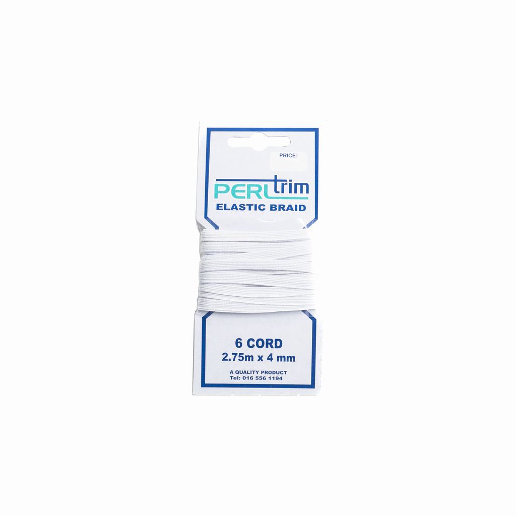 PT2DCE65FW231.jpg CARD ELASTIC 6CORD-WHITE - Image 1