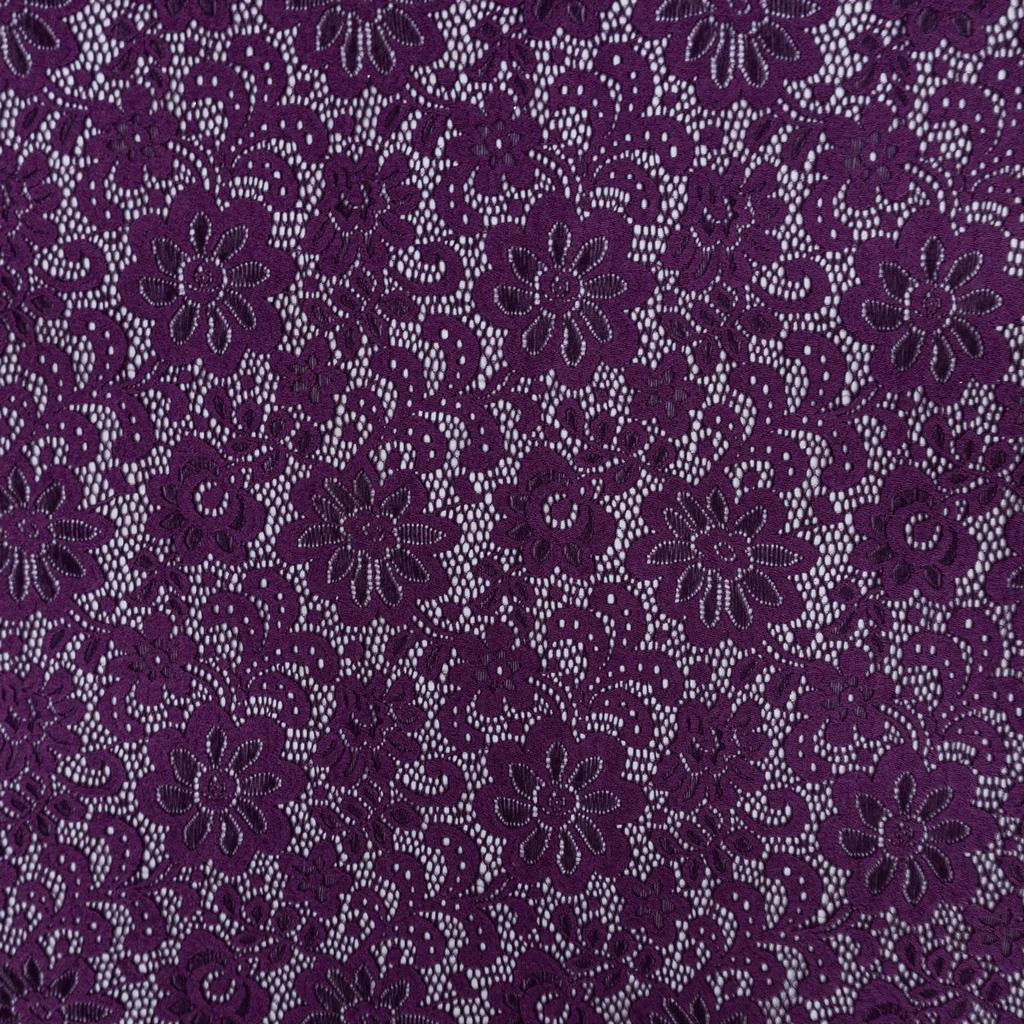 RT2D11715F3231-1.jpg STRETCH LACE- 1210 PURPLE - Image 1