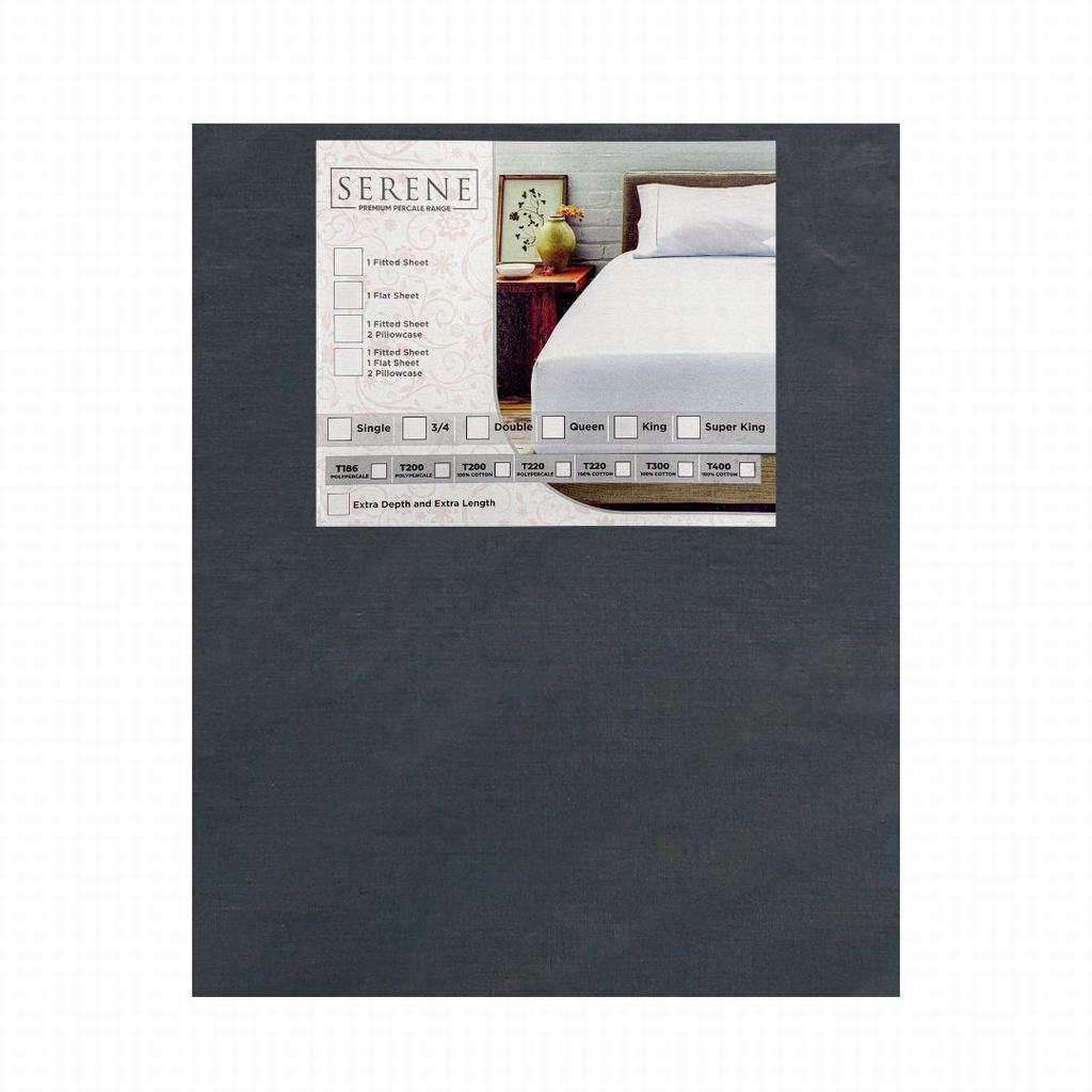 SDFS0015FCH231.jpg SERENE T186 POLYP FLAT SHEET DOUBLE CHARCOAL GREY - Image 1