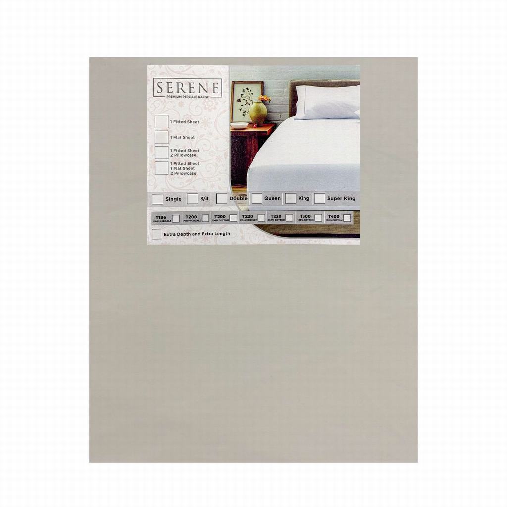 SKFTS5FCR231-1.jpg SERENE KING T200 POLY PERCALE FITTED SHEET - CREAM - Image 1