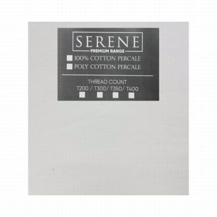 SERENE QUEEN T200 POLY PERCALE DUVET COVER & 2P/C WHITE
