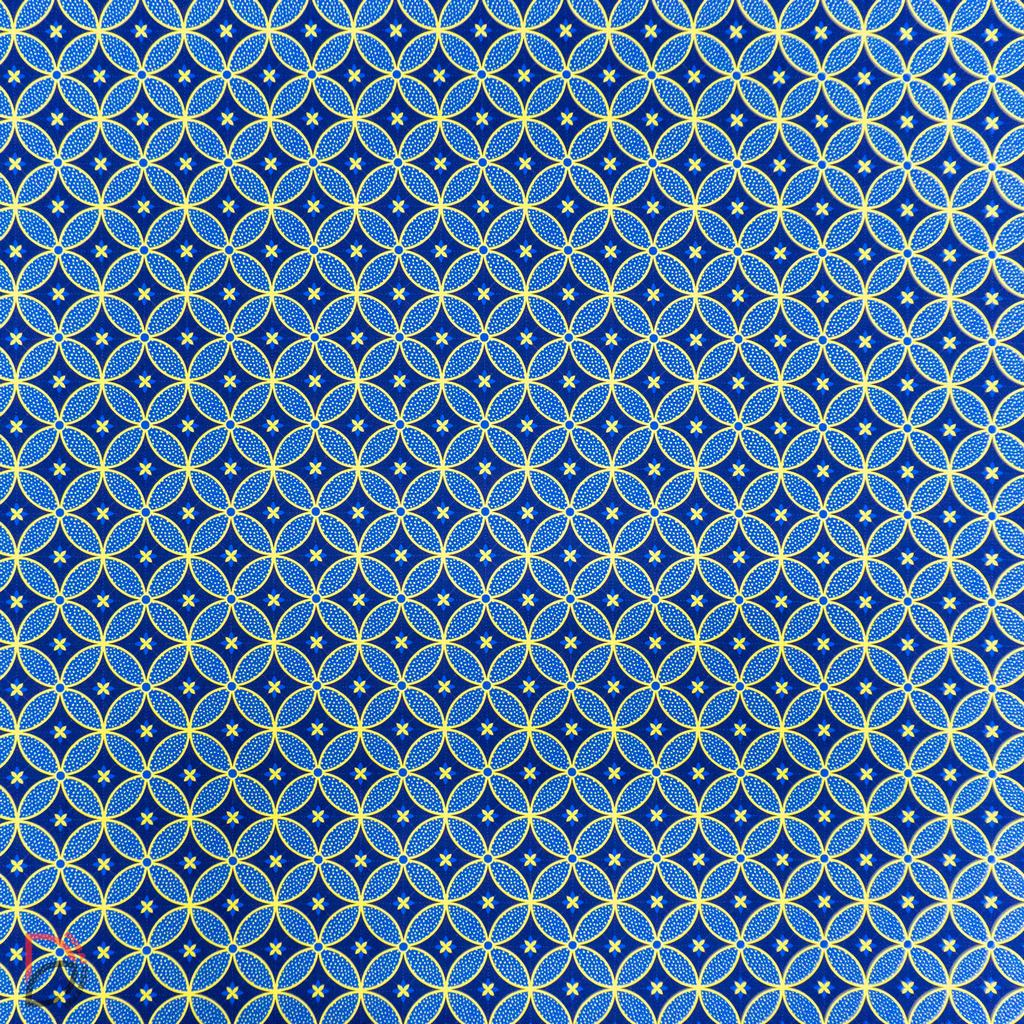 115PPC5F341231-1.jpg 115cm Printed Poly Cotton SS Blue - Image 1
