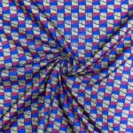 115cm Printed Poly Cotton Midnight Gridlines - Image 2