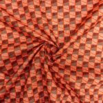 115cm Printed Poly Cotton Midnight Gridlines Orange - Image 2