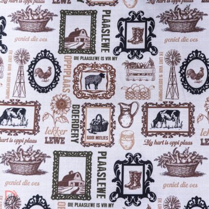 DIGITAL SLUB CLOTH (150CM) OPPIPLAAS CHOCOLATE
