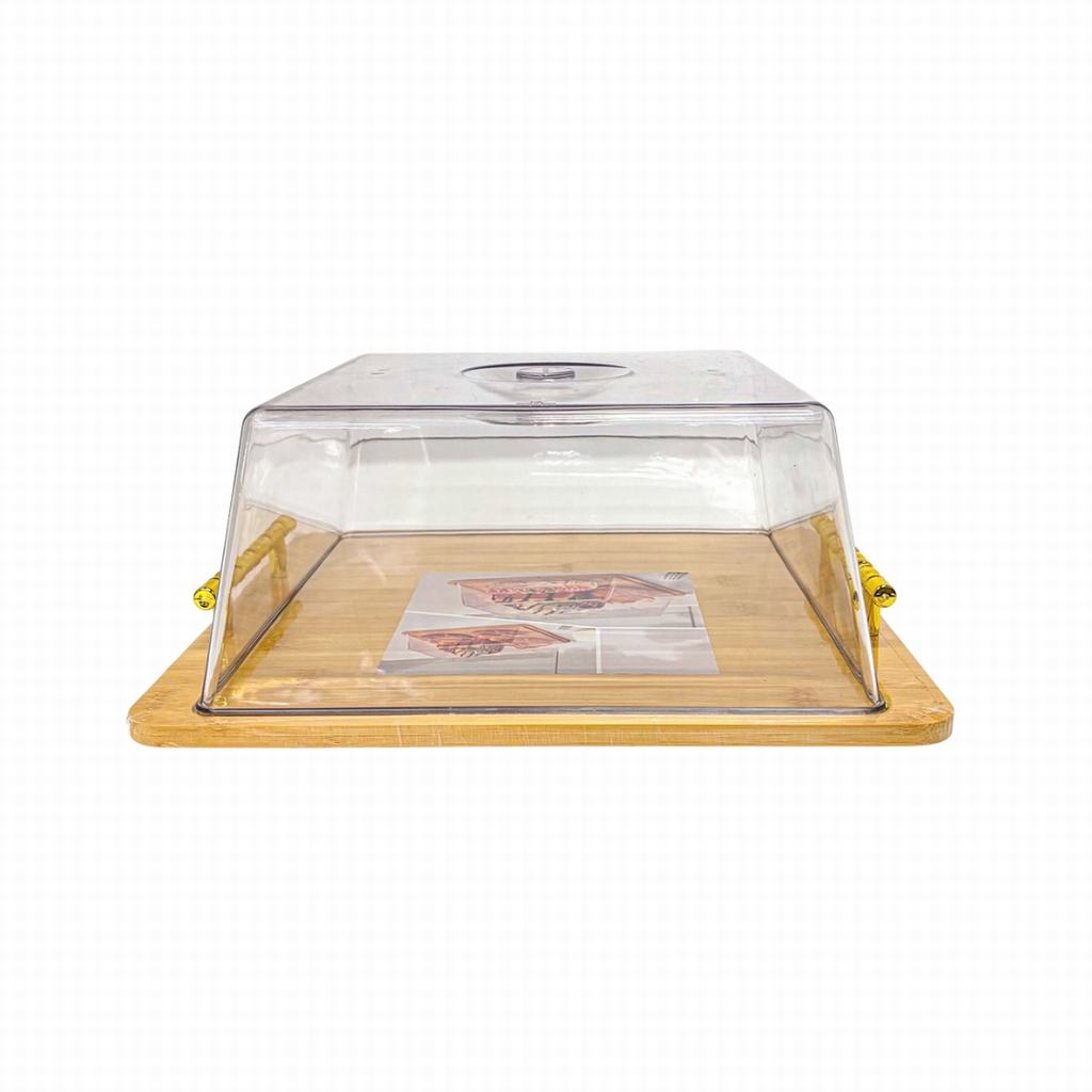OMSP2D70221231-1.jpg SQUARE BAMBOO TRAY W DOME - Image 1